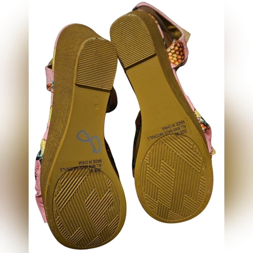 VENUS Tropical Vacation Pineapple Pink Pineapple Wedge Platform Sandals 8.5 - Picture 10 of 14